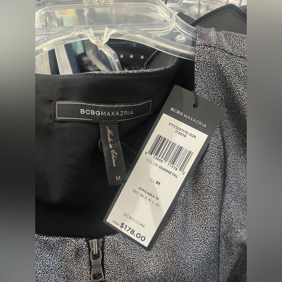 BCBGMaxAzria Metallic Gunmetal Dress - Picture 3 of 3